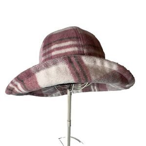 David & Young Wool Blend Bell Bucket Hat Adjustable‎ OSFA Plaid Women Winter Cap